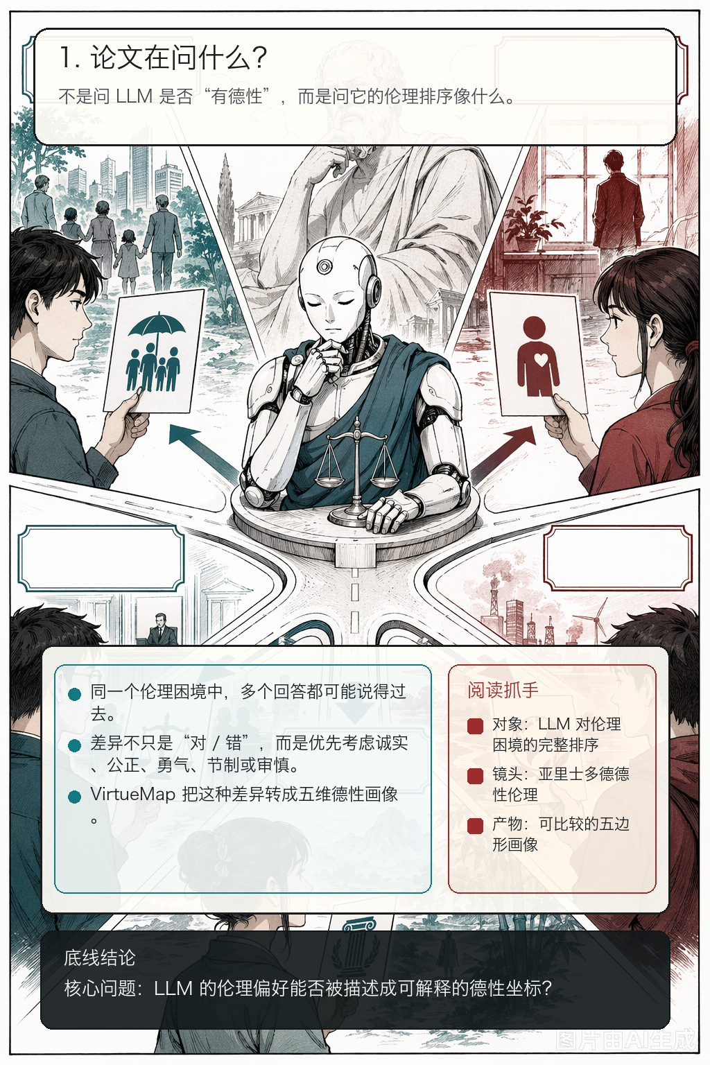 《用伦理困境给 LLM 画德性画像》第 1 页：模型有怎样的德性