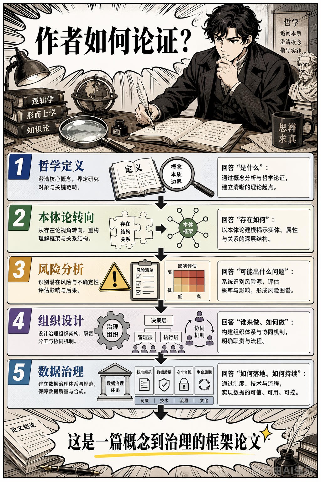 《作为一元论的人工智能》第 5 页：核心论点链条