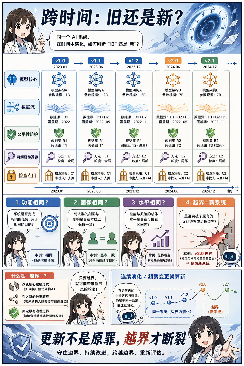 《AI 改过之后，还是同一个 AI 吗？》第 5 页：跨时间的身份判断
