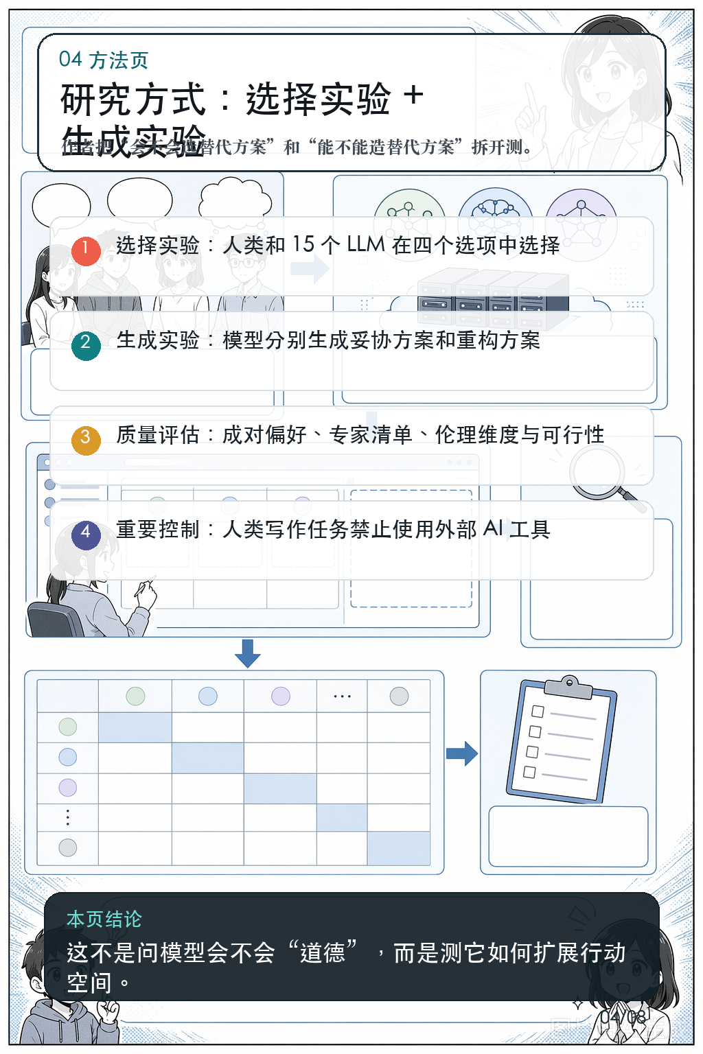 《LLM 能想象二选一之外的道德方案吗?》第 4 页:作者如何评测