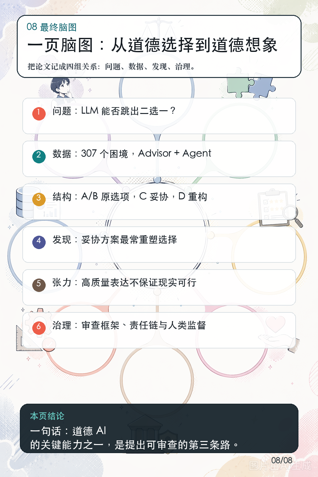 《LLM 能想象二选一之外的道德方案吗?》第 8 页:最终脑图