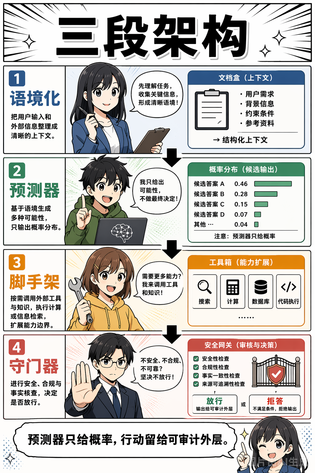 《诚实能带来安全吗？》第 3 页：Scientist AI 架构