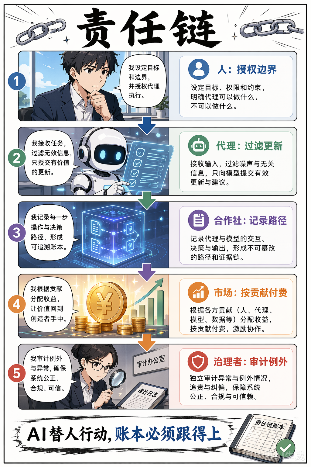 《价值约束下，AI 应该如何分配功劳？》第 7 页：收益与责任链